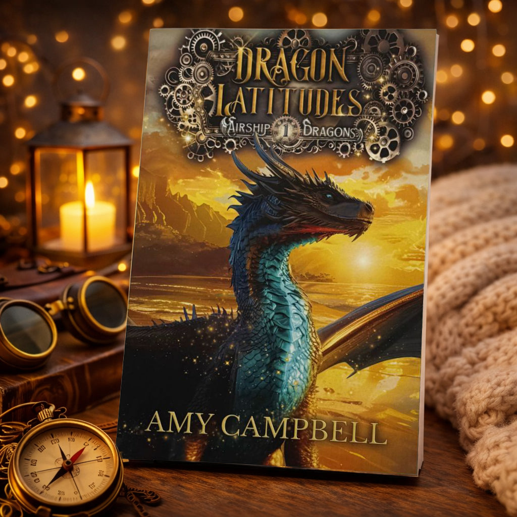Dragon Latitudes full-color paperback in a cozy reading scene