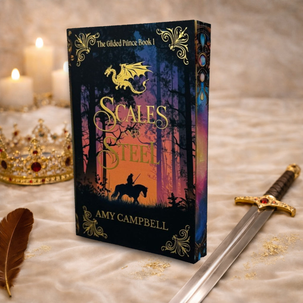 Scales & Steel special edition paperback with gold foil, Fade to Black edition