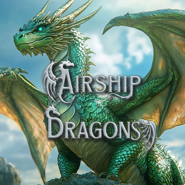 Airship Dragons series art — steampunk dragon fantasy by Amy Campbell