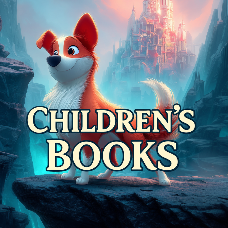 Children's books by Amy Campbell, featuring Buddy the dog before a fairy-tale castle