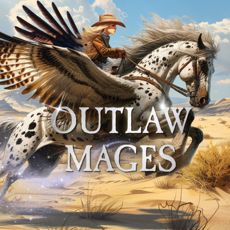 Tales of the Outlaw Mages series art — queer fantasy western by Amy Campbell
