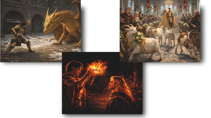 Double-page color illustrations included in the Talons & Treason special edition ebook