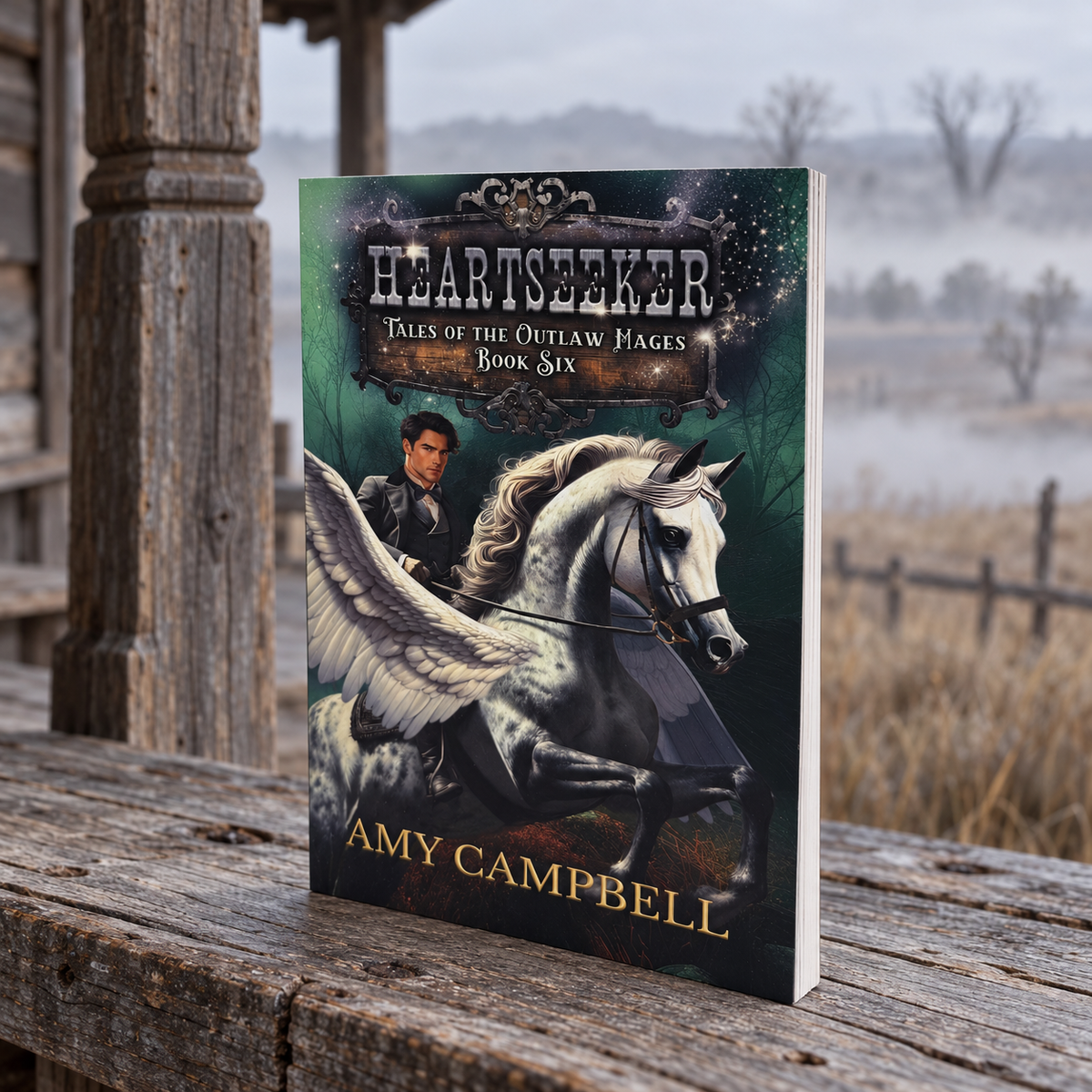 Heartseeker full-color paperback, Jefferson riding Seledora, Tales of the Outlaw Mages Book 6