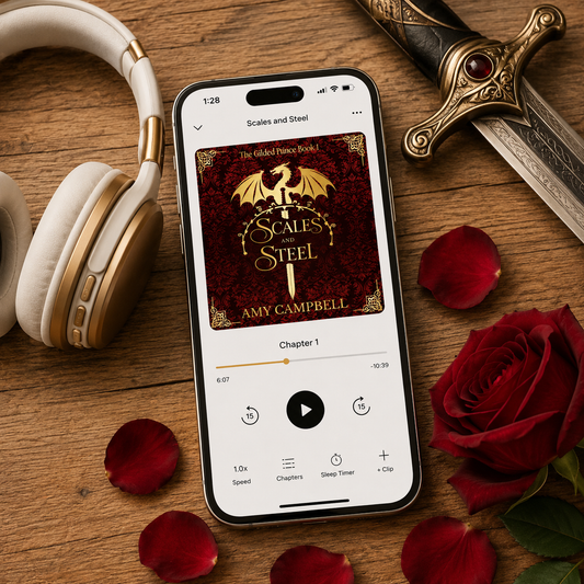 Scales & Steel Audiobook cover, After Dark edition, The Gilded Prince Book 1